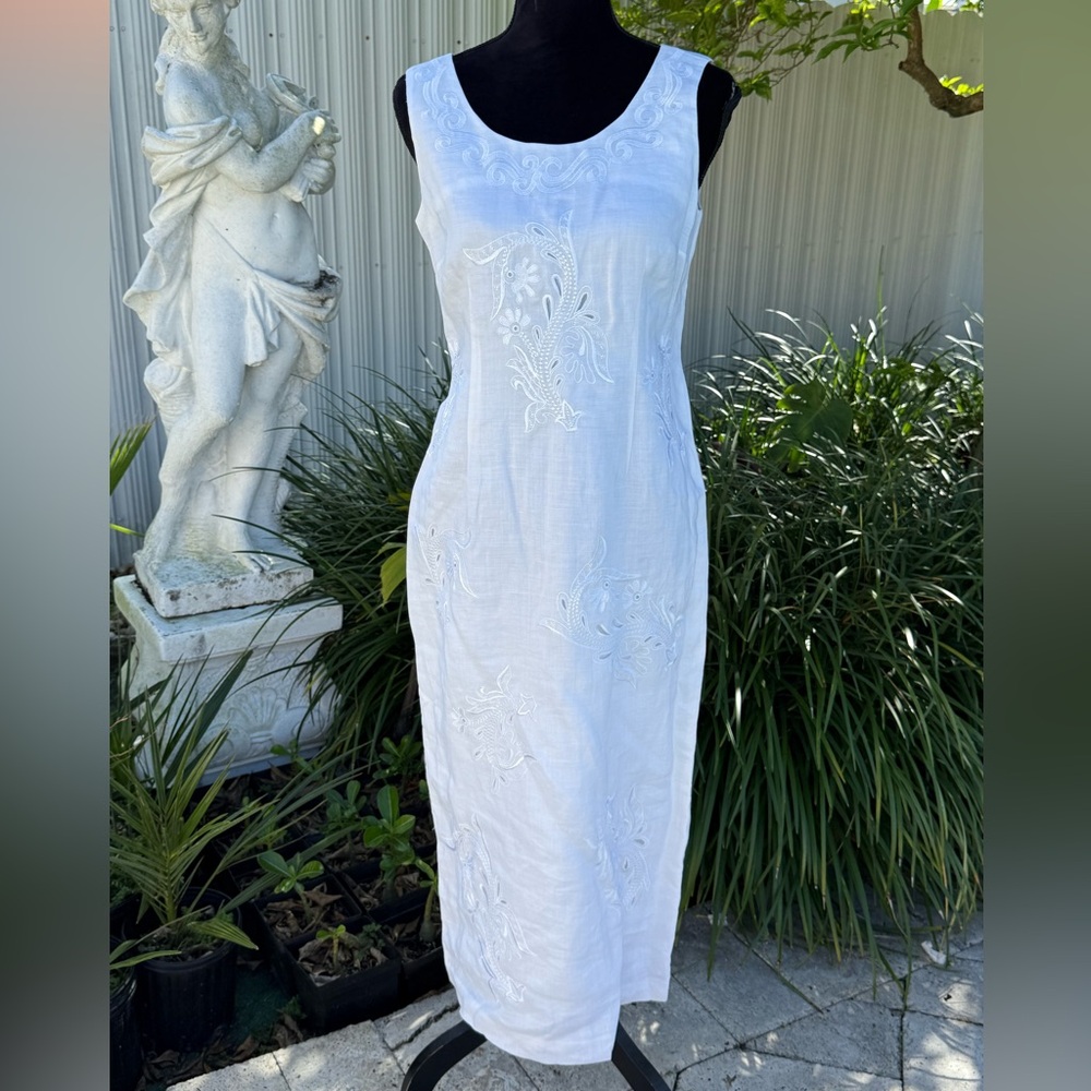 White Embroidered set Dress
